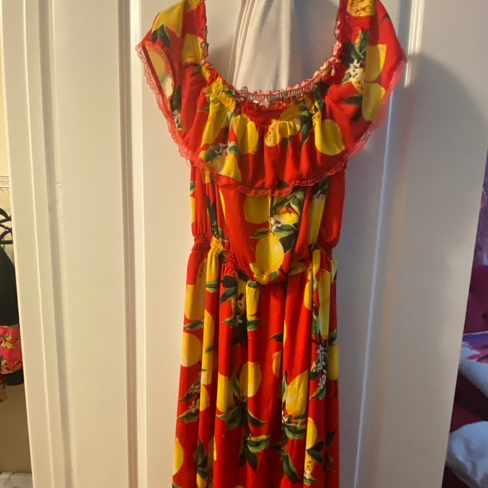 Red Boston proper lemon dress